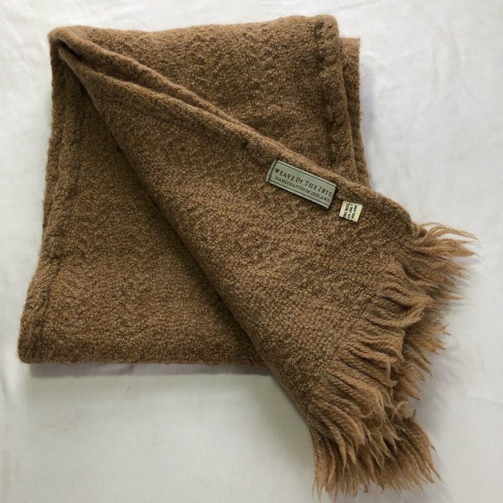 Weave of the Irish brown scarf handcrafted in Ireland 100% merino wool fisherman